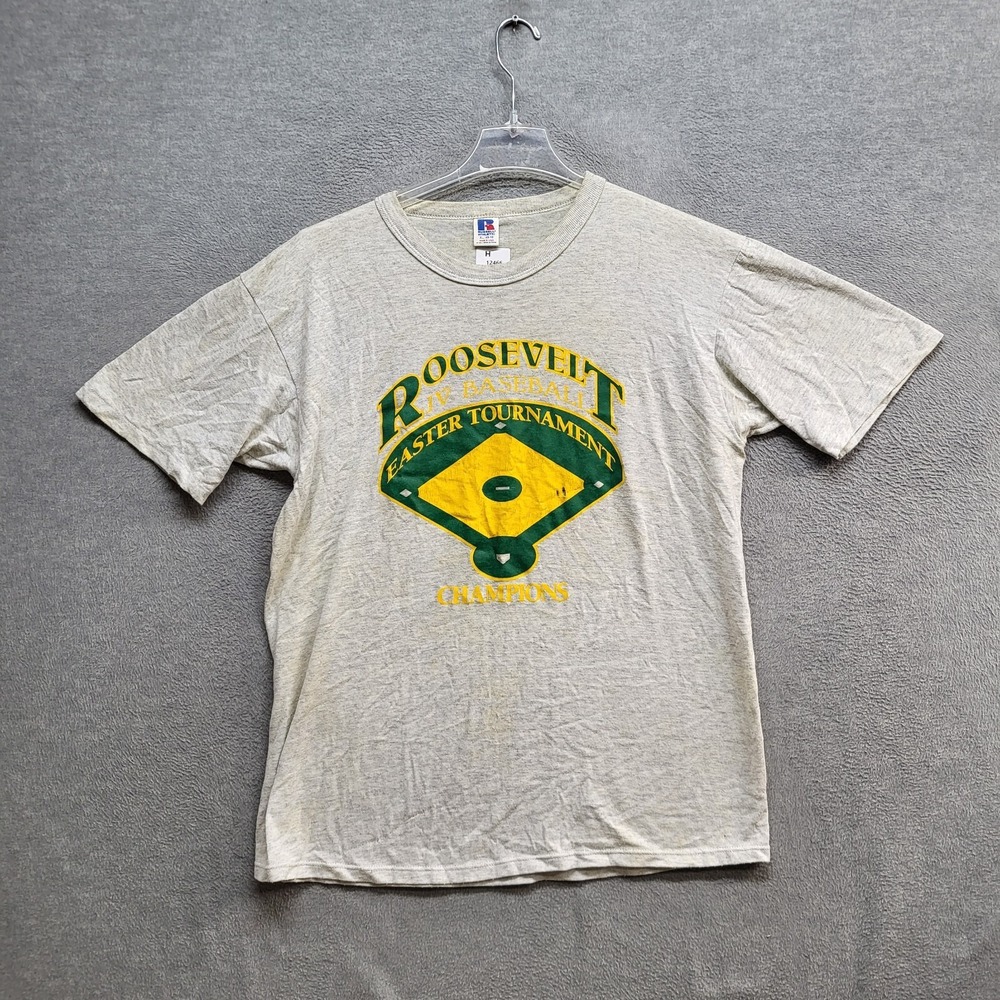 VINTAGE Roosevelt Easter Tournament Men Shirt XL Gray Champions Baseball USA Tee